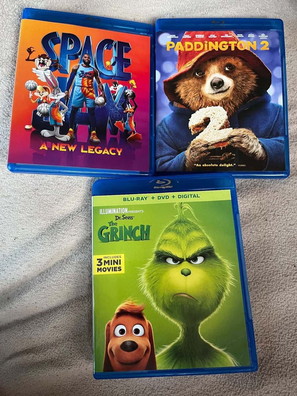 Space Jam A New Legacy Paddington 2 The Grinch Blu-ray Lot of 3